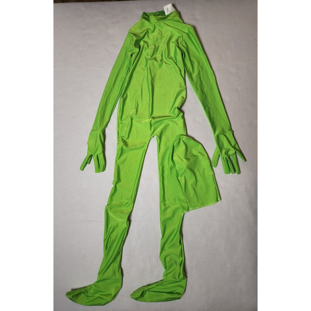 Neon Green Full Body Costume Kids Medium Blacklight Responsive
